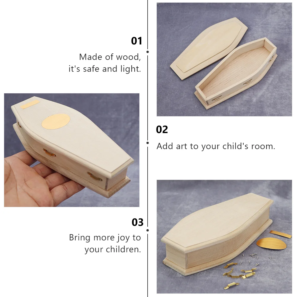 Mold Mini Furniture Model Child Kids Air Dry Clay Caskets Wooden Miniature Decor