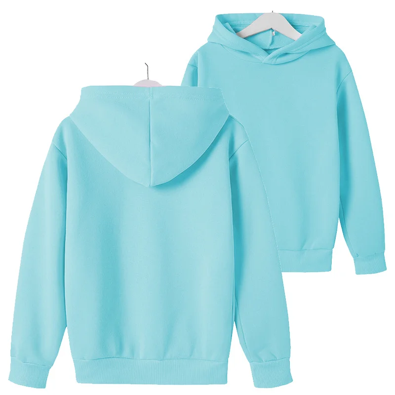 Kids hot selling spring and autumn hoodies for boys and girls, casual hoodies for kids aged 2-12, solid color hoodie tops