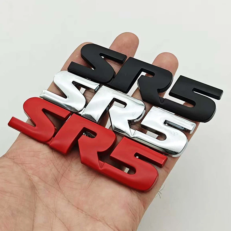 3D Metal Car Letters Logo SR5 Emblem Fender Door Side Badge Sticker For Toyota Tundra Hilux Tacoma 4runner Auto SR5 Acessories