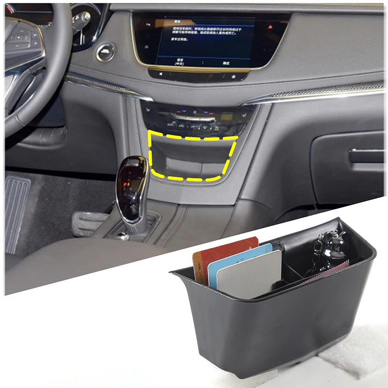 For 2016-2021 Cadillac XT5  ABS black car central control storage boxmobile phone storage box finishing box car accessories