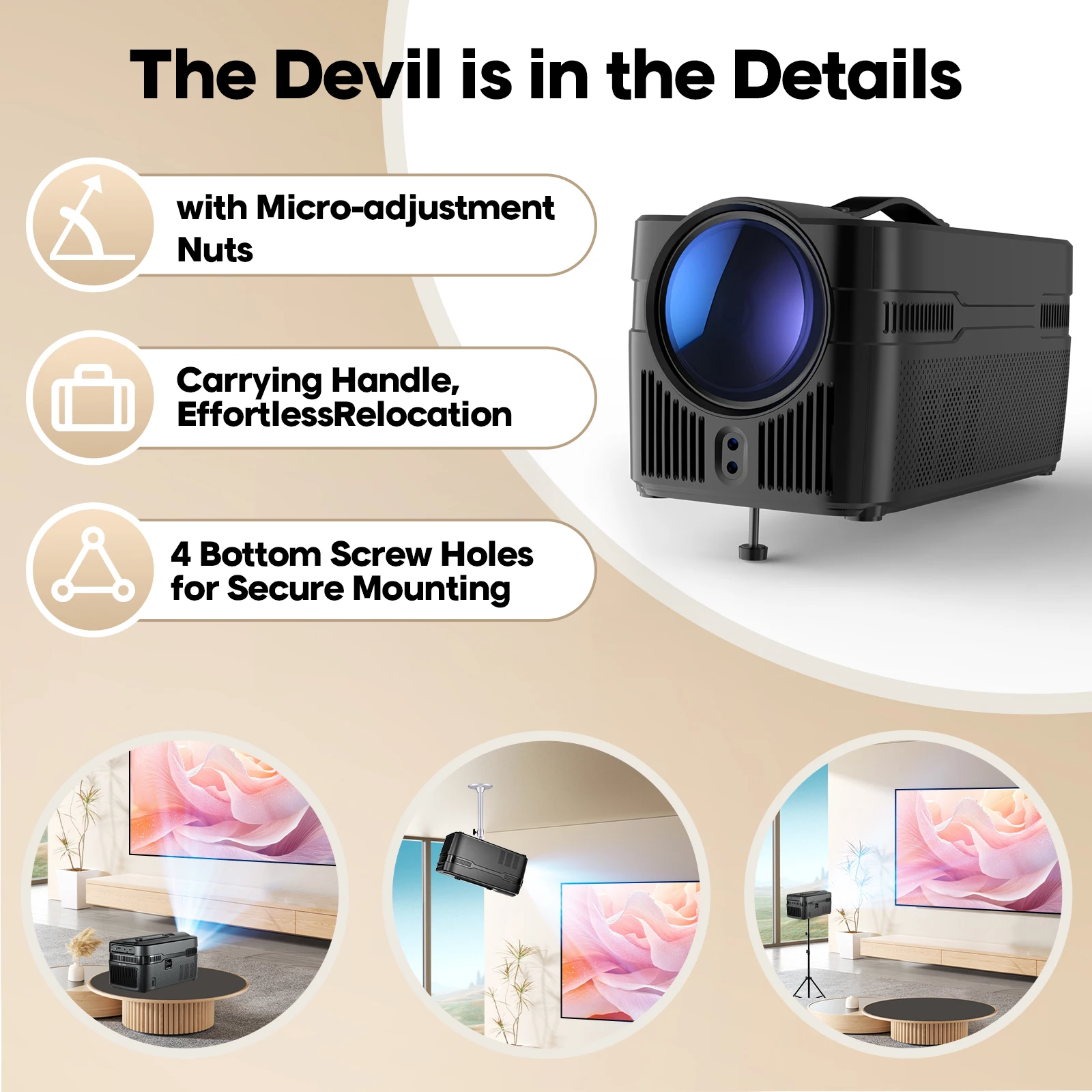 Magcubic 900ANSI HY450 C Auto Focus Projector 8K 1080P Ultra Short Throw Allwinner H716 BT5.4 Auto Offset Home Theater Voice