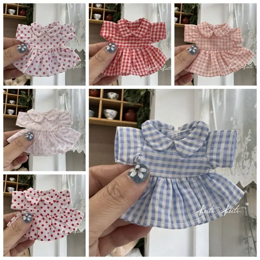 Doll Accessories Floral Doll Dress Up Clothes Cotton Mini Cute Exquisite Doll Skirt Plaid Cute Kawaii Mini Doll Skirt Play House