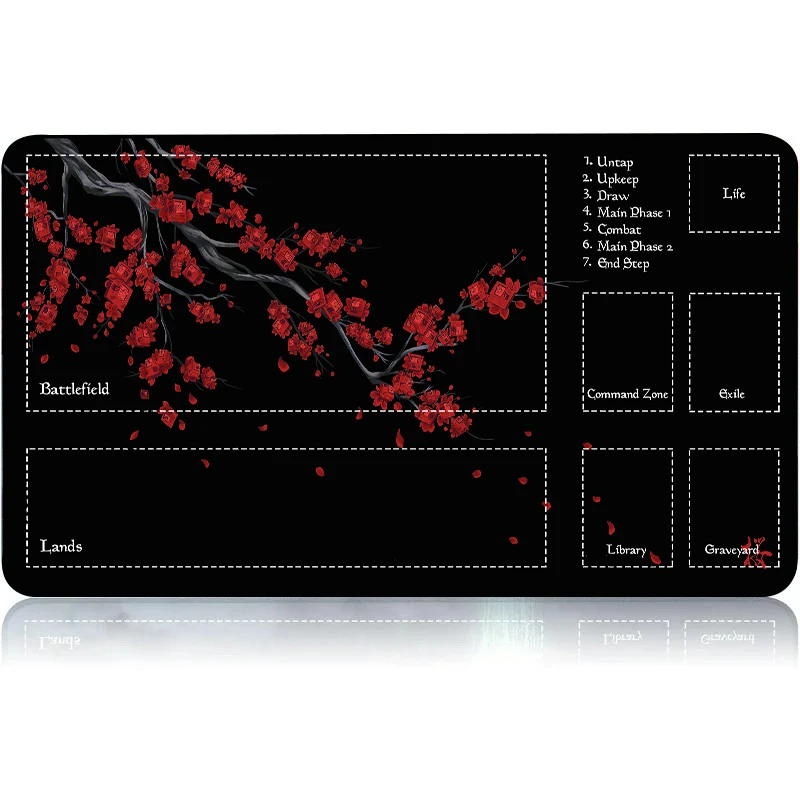 

Wave MTG Playmat Game Mat35*60*2CMfor MTG DTCG CCG RPG Trading Cherry blossoms Card Game Playmats Smooth Rubber Surface Game