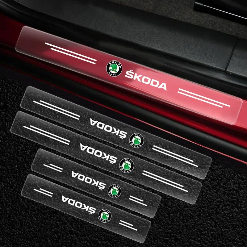 Car Door Sill Bumper Protector Transparent Stickers Auto Styling For Skoda Sharp Sharp crystal Sharp Rapid speed Pye Ye Di trunk