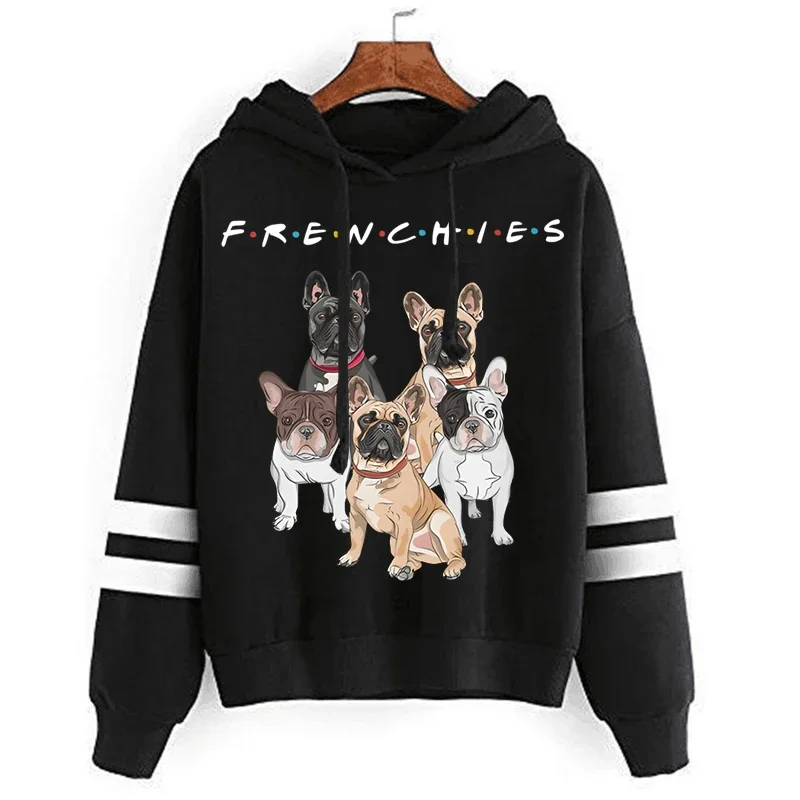 Kawaii French Bulldog Hoodies Casual Fashion Men Clohing High Street Loose Sweatshirt for Women Korean Funny Pullover Dog Hoody