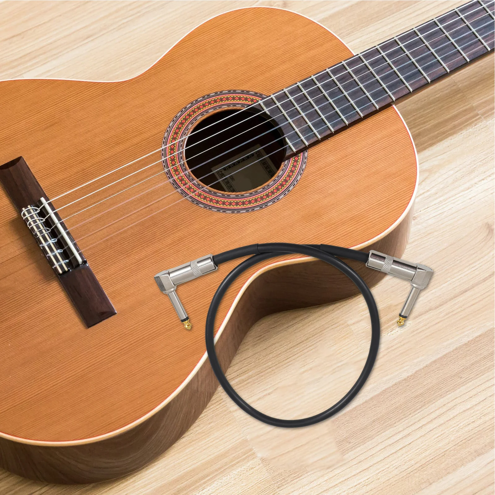 

Guitar Cable Robust Black Exterior Metal Connectors Noise Reduction Shielded for Electric Bass Acoustic Electric Guitar Pedal