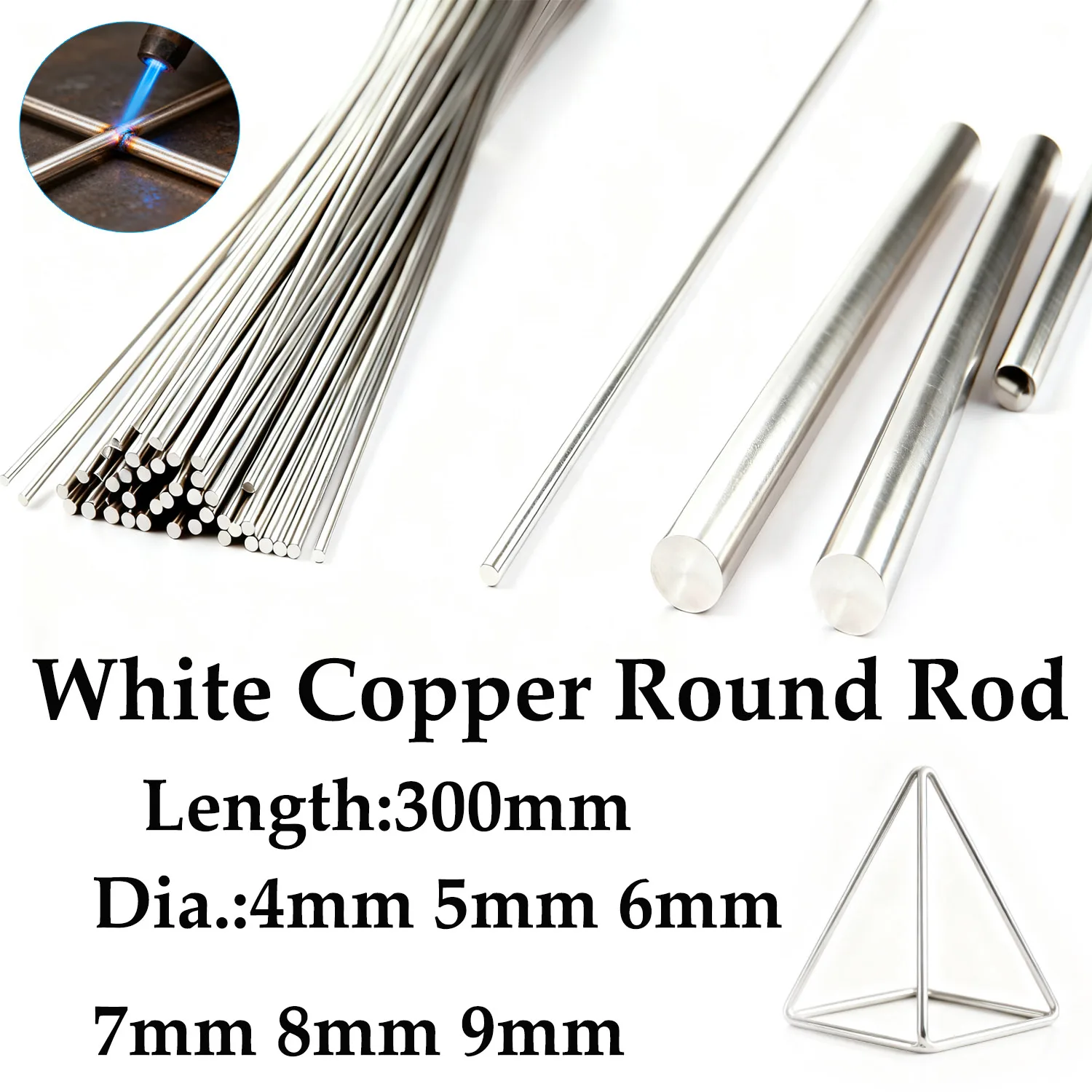 

1pcs 4mm 5mm 6mm 7mm 8mm 9mm White Coppers Rod C7701 Round Bar for DIY Craft Jewelry Tool