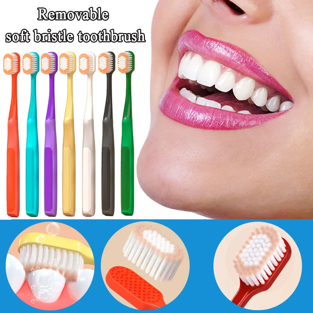 

7PCS/set Deep Cleaning Toothbrush Wide Head Soft Bristle Hair Toothbrush Travel Detachable Home Use Health Oral Care Tools