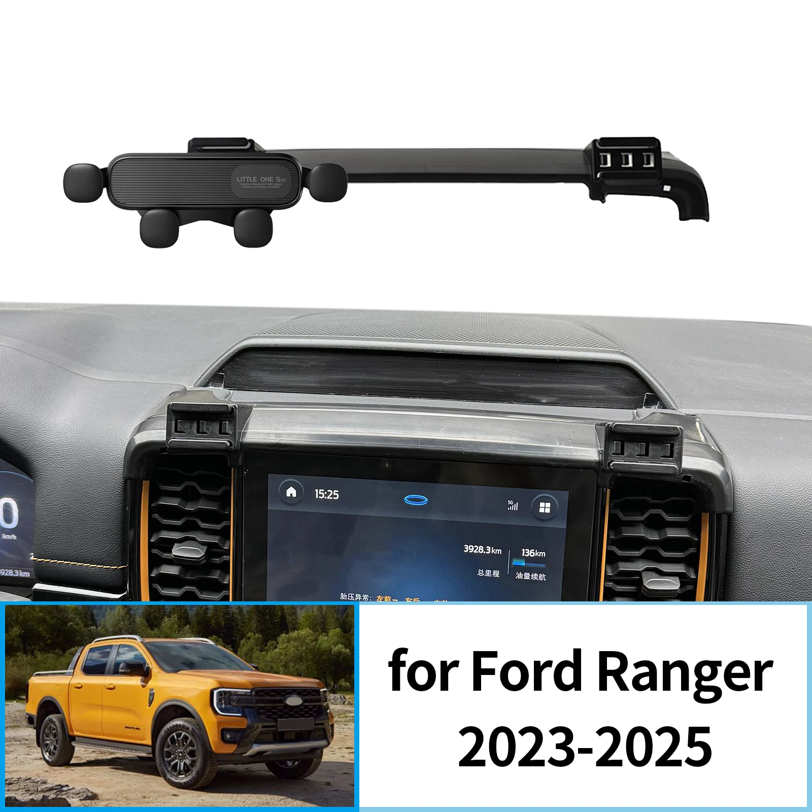 

Car Mobile Phone Holder for Ford Ranger 2023 2024 T9 Everest GPS Bracket Navigation Stand Auto Accessories