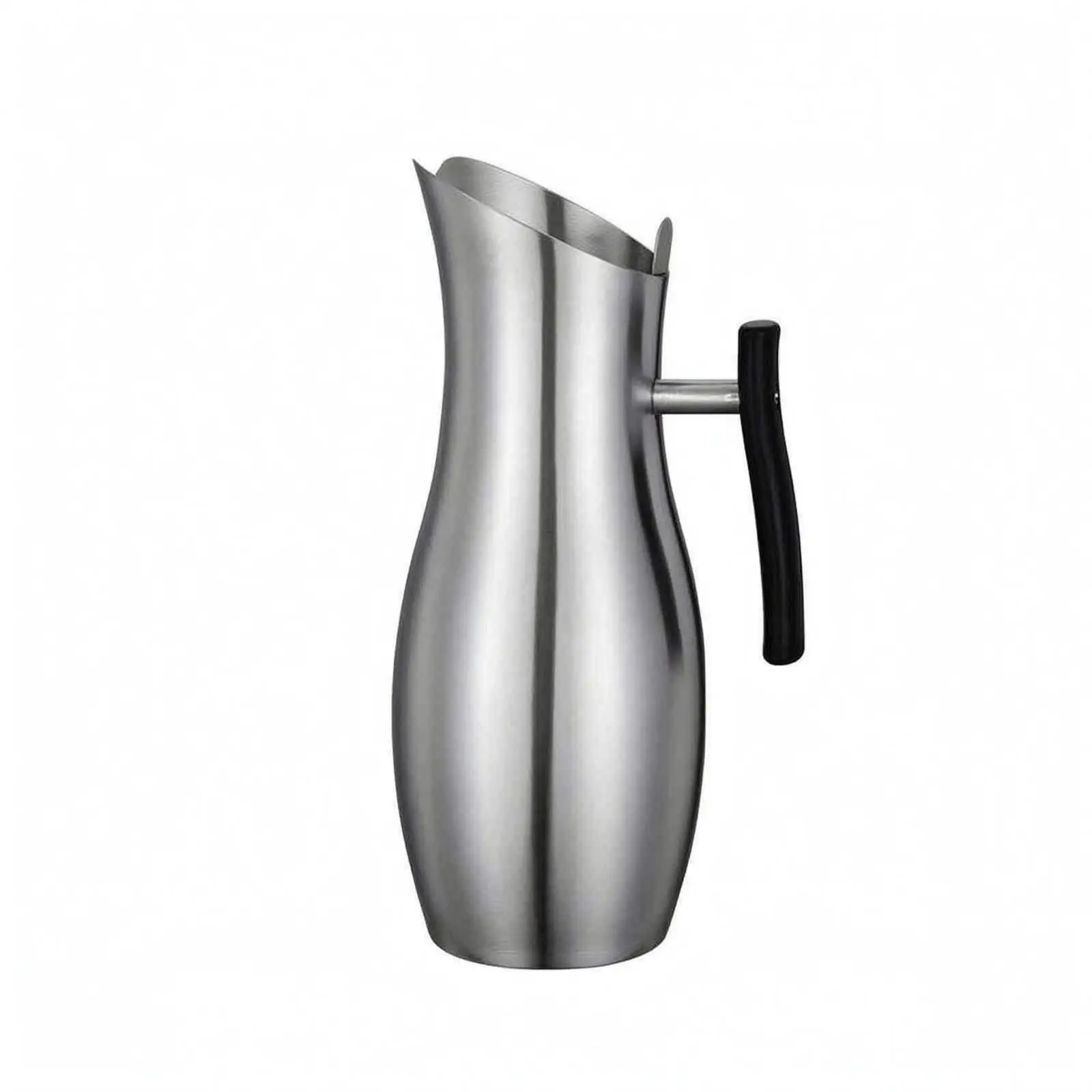 Stainless Steel Water Pitcher 2,000 Ml Side Handle Pitcher Slanted Rim