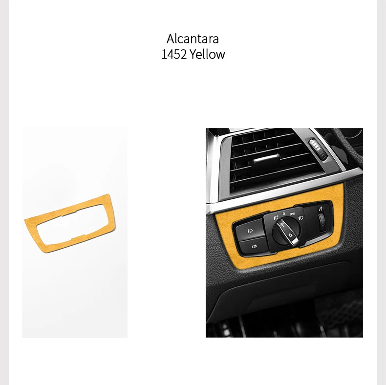 Für BMW F30 F32 F34 Auto Scheinwerfer Schalter Knopf Panel Trim Rahmen Dekoration Aufkleber Innen Tuning Zubehör Aus Alcantara – Detail 9