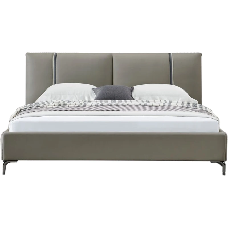 PFG22045 Superb Modern Simple Style Wooden Beds with Leather Fabric for 5-Star Hotels Customized Sizes Apartment Villa Bedrooms