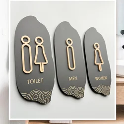 Acrylic Signage Men's and Women's Washroom Signage Toilet Bathroom Signage Warm Tips Stickers Door Signs Mall Restaurant Hotel