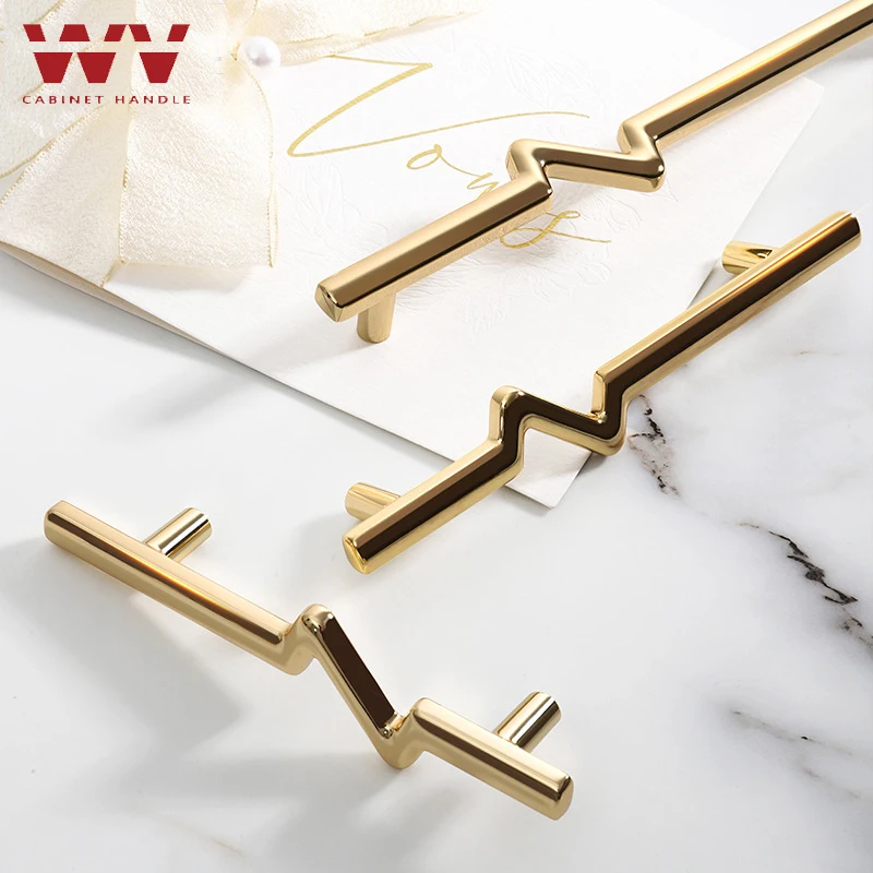 WV oro moderno maniglie per porte nero armadio da cucina maniglia di stoccaggio comò cassetto armadio manopole articolo armadio mobili Hardware armadio da cucina stoccaggio