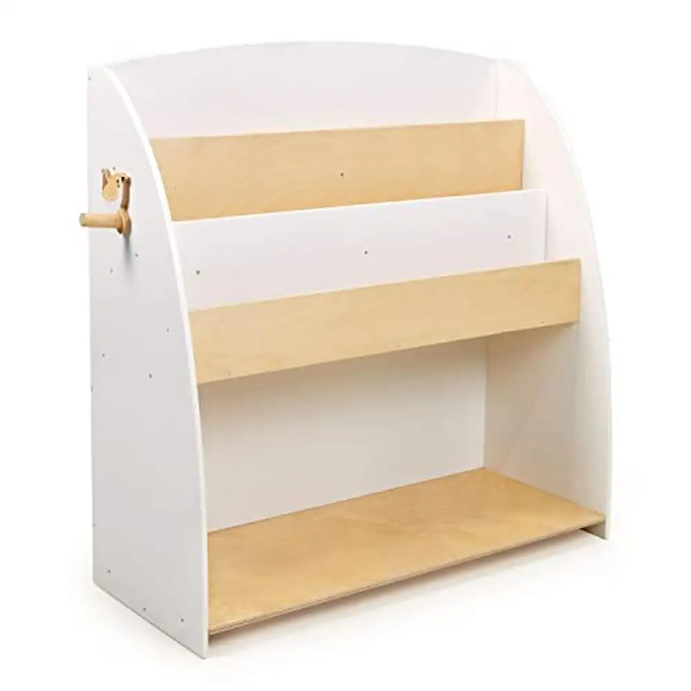

Neutral White Forest Bookcase Toy Organizer 3 Shelves Sturdy Eco-Friendly Kid's Bedroom Storage Unit Bookshelf Toy Box Organizer