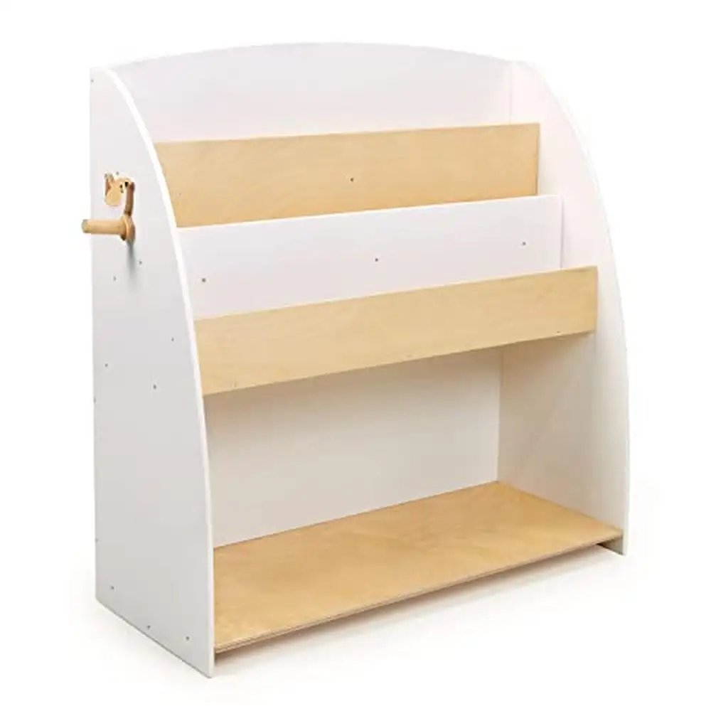 Neutral White Forest Bookcase Toy Organizer 3 Shelves Sturdy Eco-Friendly Kid's Bedroom Storage Unit Bookshelf Toy Box Organizer