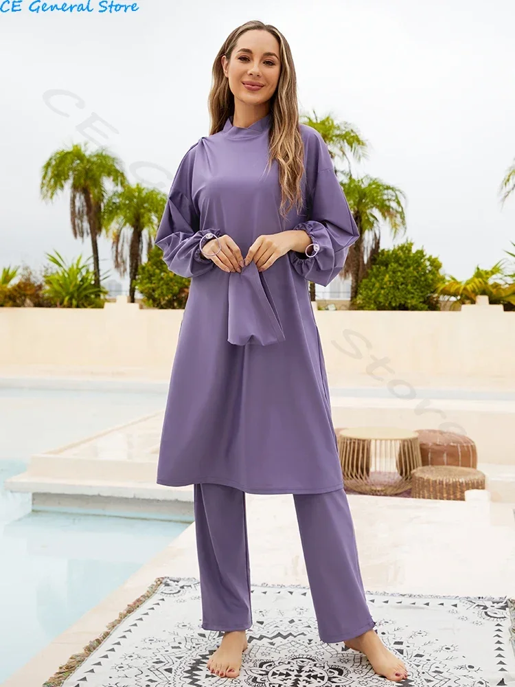 Burkini Muslim Swimwear 2024 With Hijab Femme Islamic Mujer Clothing Swimming Suit Modest Swimsuits Beach Cover Ups For Women