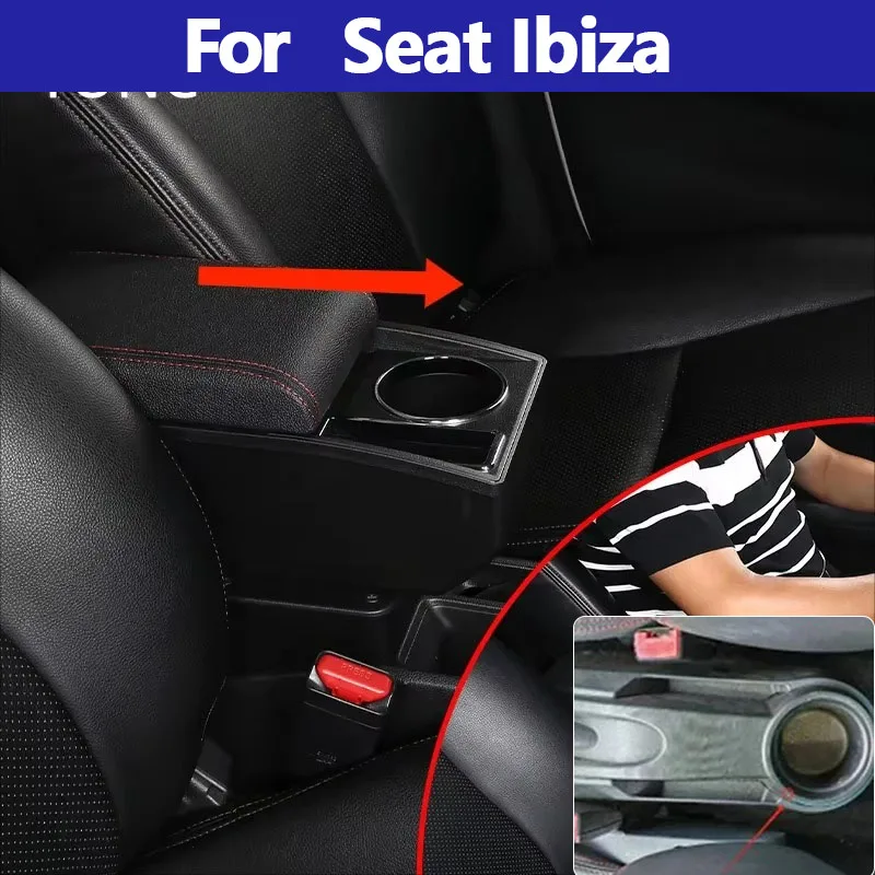 Armrest For Seat Ibiza For Ibiza MK4 IV 6J 2008-2017 Interior Design Car Console Armrest Storage Box Car Accessories