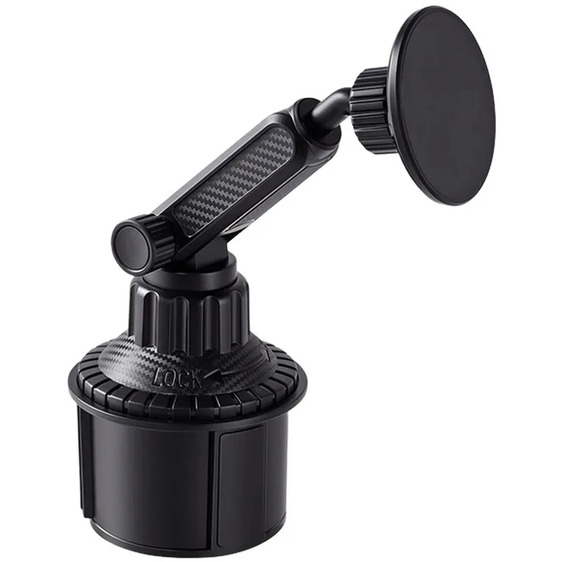 Car Cup Holder Magnetic Phone Mount 360 Rotation Secure Flexible Clip On Universal Smartphone Stand