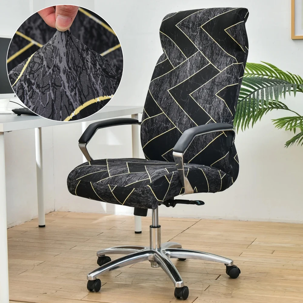 

Stretch Spandex Office Chair Covers Staff Computer Swivel Seat Cover Removable Universal Office Anti-dust Gaming Chair Covers