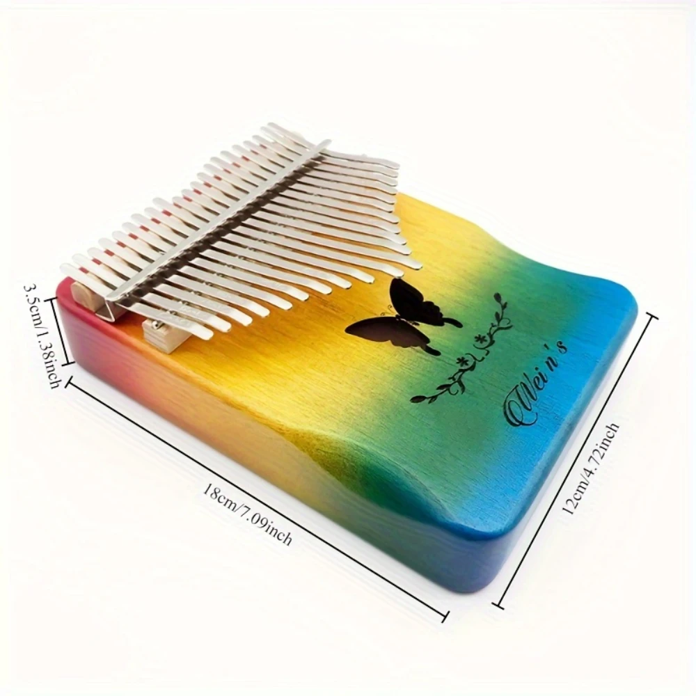 17-Key Handcrafted Kalimba Thumb PianoRainbow butterfly Thumb piano Portable finger tapping keyboard Musical instrument gift