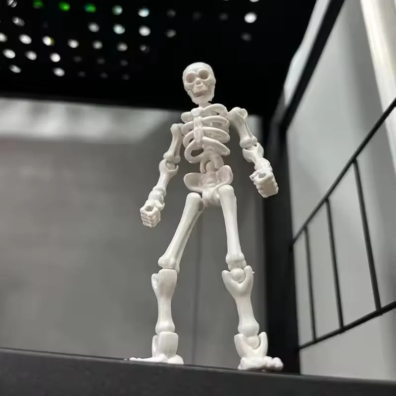 DIY Plastic Posable Skeleton Figurines Movable Joints Mini Skeletons Halloween Party Decor