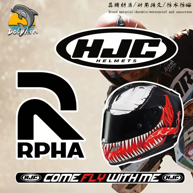 Adesivo per casco moto serie HJC RPHA, decalcomania in vinile impermeabile per Venom, decorazione per casco auto e moto, accessori da corsa