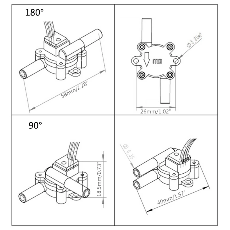 High-precision Liquid Flow Sensor Impeller Type Water Flow Switch for Dispenser