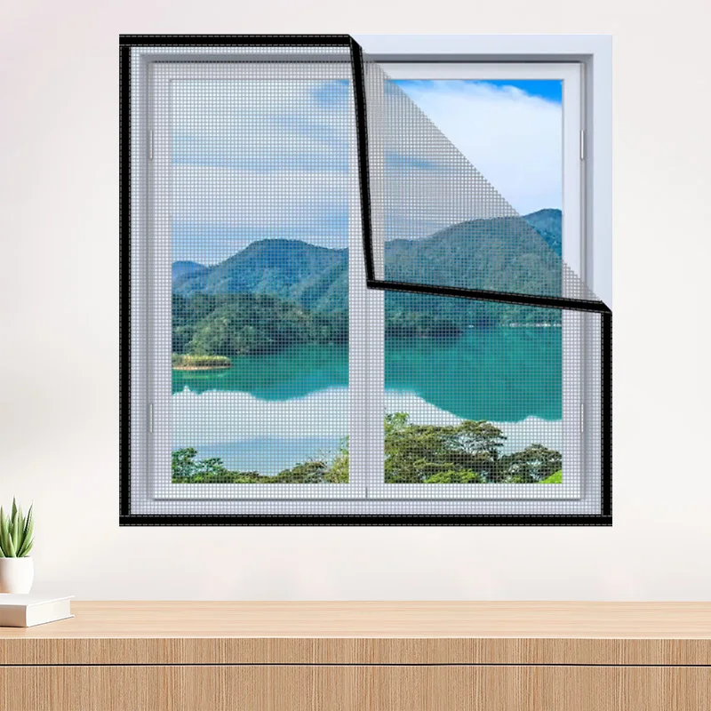 

80*100Cm Window Screen Reusable Nylon Mesh Self-Adhesive Mosquito Nets For Windows Summer Invisible Anti Mosquito Insect Screens