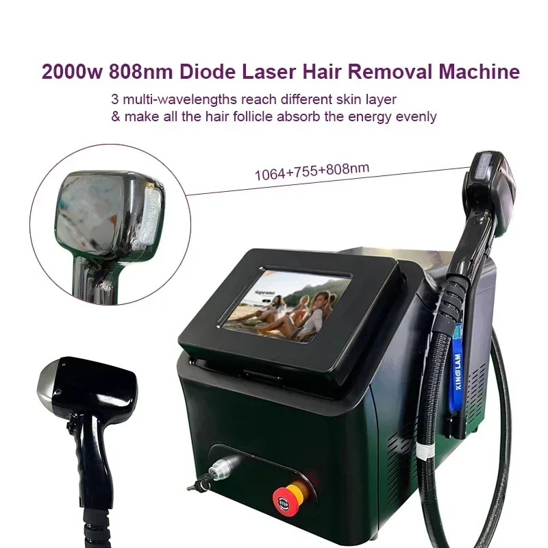 Professionelle Diodenlaser-Haarentfernungsmaschine Schmerzlose dauerhafte Haarentfernungsmaschine Haarentfernungslaser 755 808 1