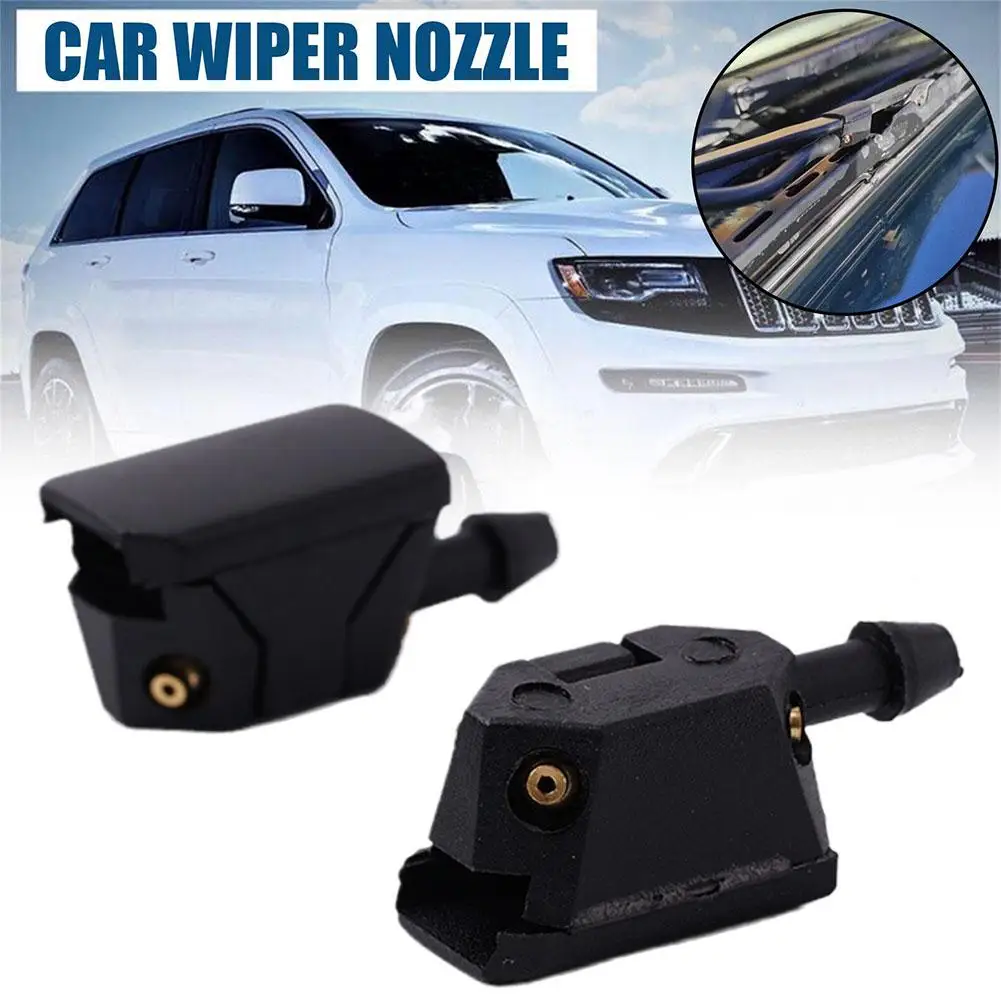 2Pcs Universal Car Windscreen Washer Wiper Water Spray Jets Nozzles Mounted Onto 8mm 9mm Arm Adjusted 4 Way Upgrade