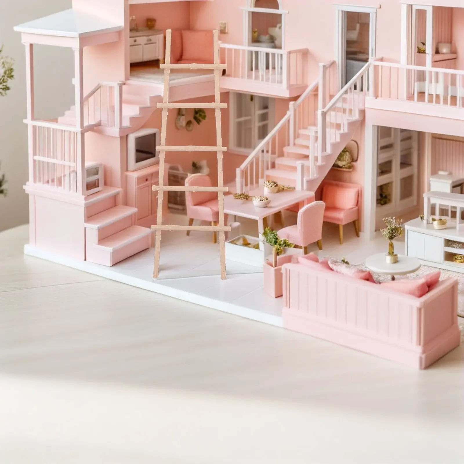 

4Pcs Mini Ladder Miniature Staircase Small Step Ladder Realistic Accessories for Dollhouse Furniture DIY Landscape Decoration