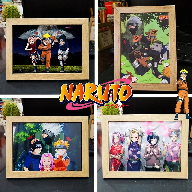 

Деревянная фоторамка «Наруто Саске», рамка для фотографий, 7 дюймов, деревянная плотная доска, домашний декор, подарок на день рождения