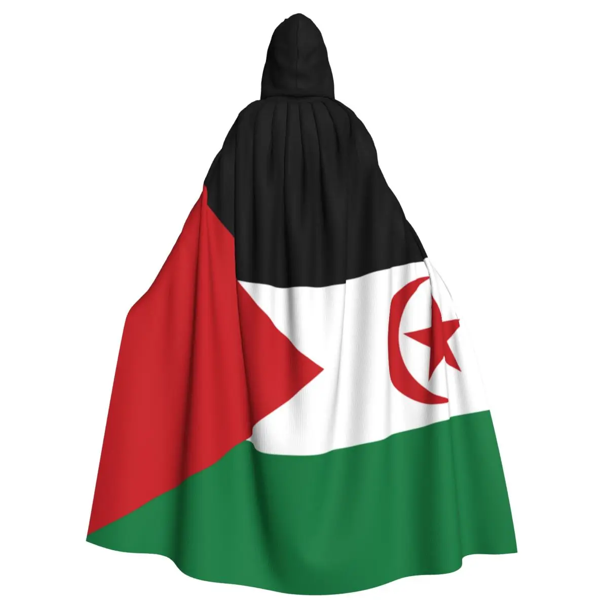 Western Sahara Flag Unisex Witch Party Reversible Hooded Adult Vampires Cape Cloak