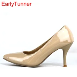 Brand New Sexy Black Naked Red High Heels Women Nude Glossy Pumps Ladies Formal Work Shoes EA3 Plus Big Size 43 12 30 47