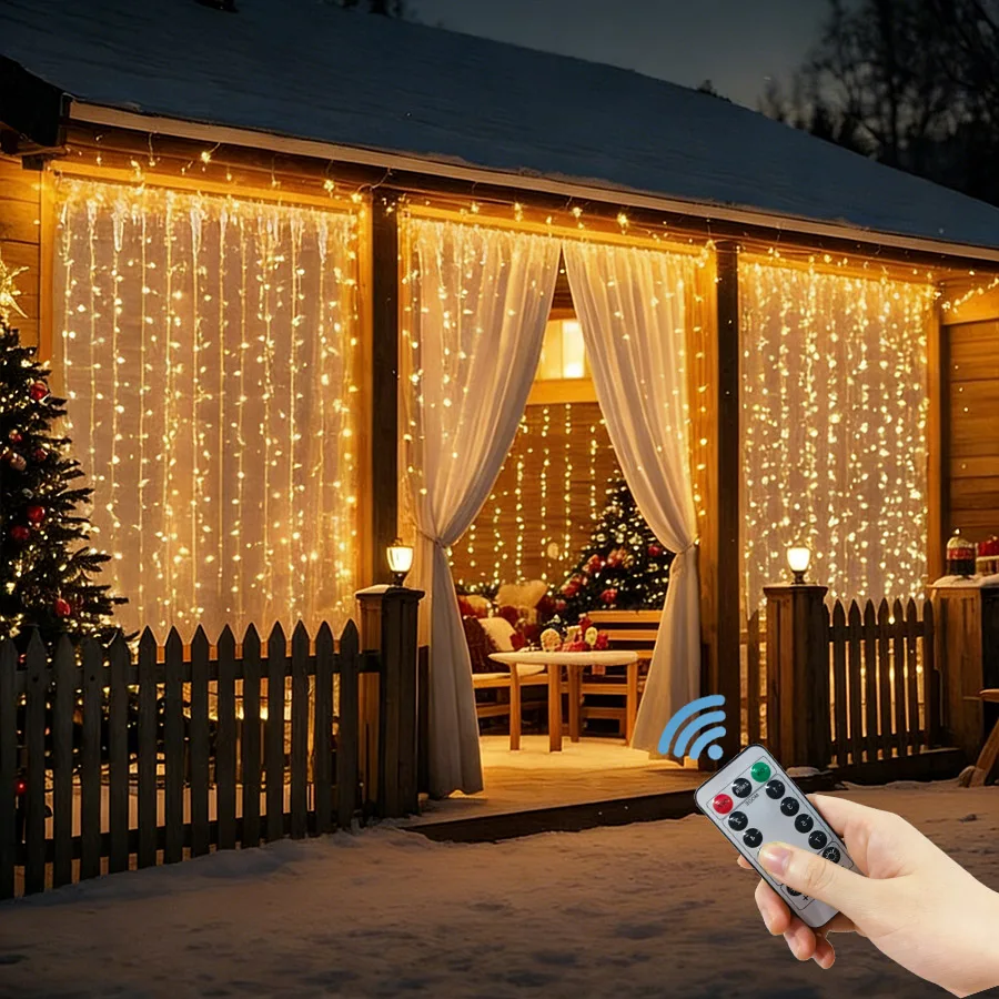 

Valentine's Day USB Curtain LED String Lights - Remote Control Fairy Garland for Cozy Bedroom Home Ambiance