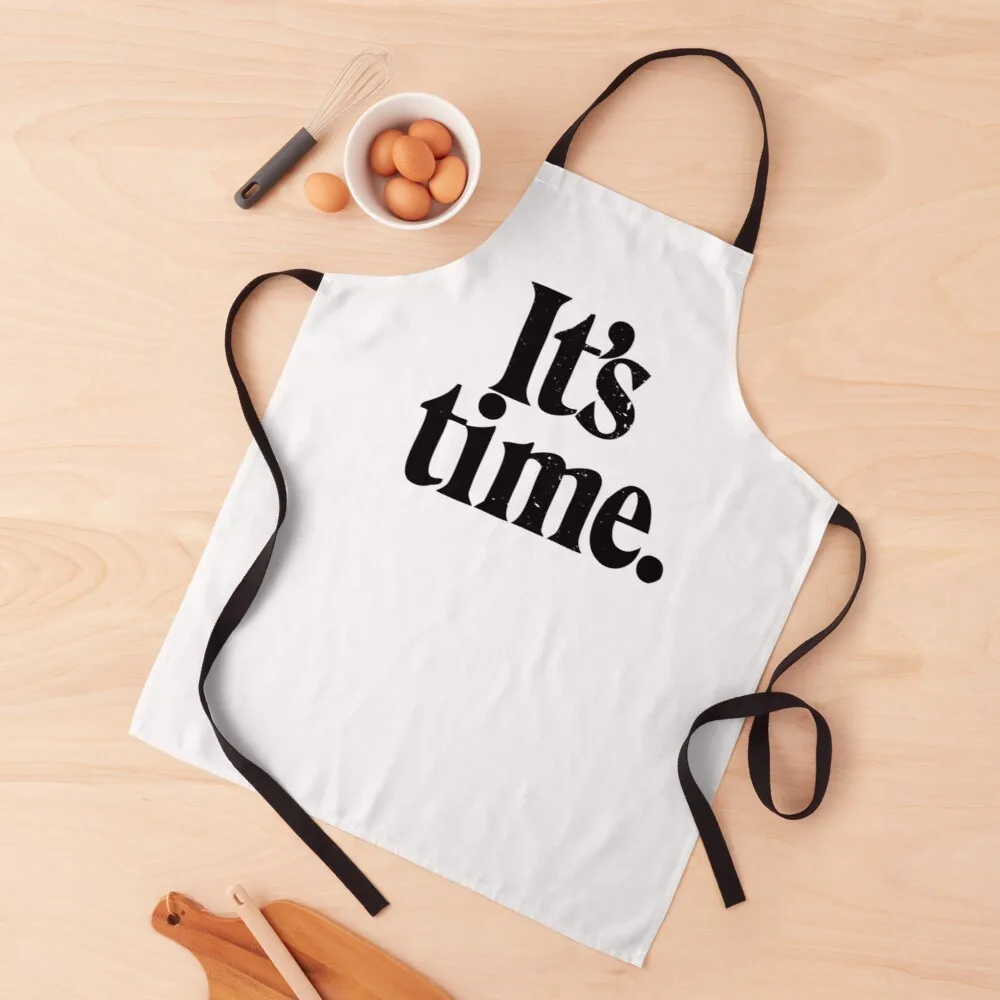 

It's Time (Worn Look) Apron kitchen accessories 2022 apron women kitchen and home items