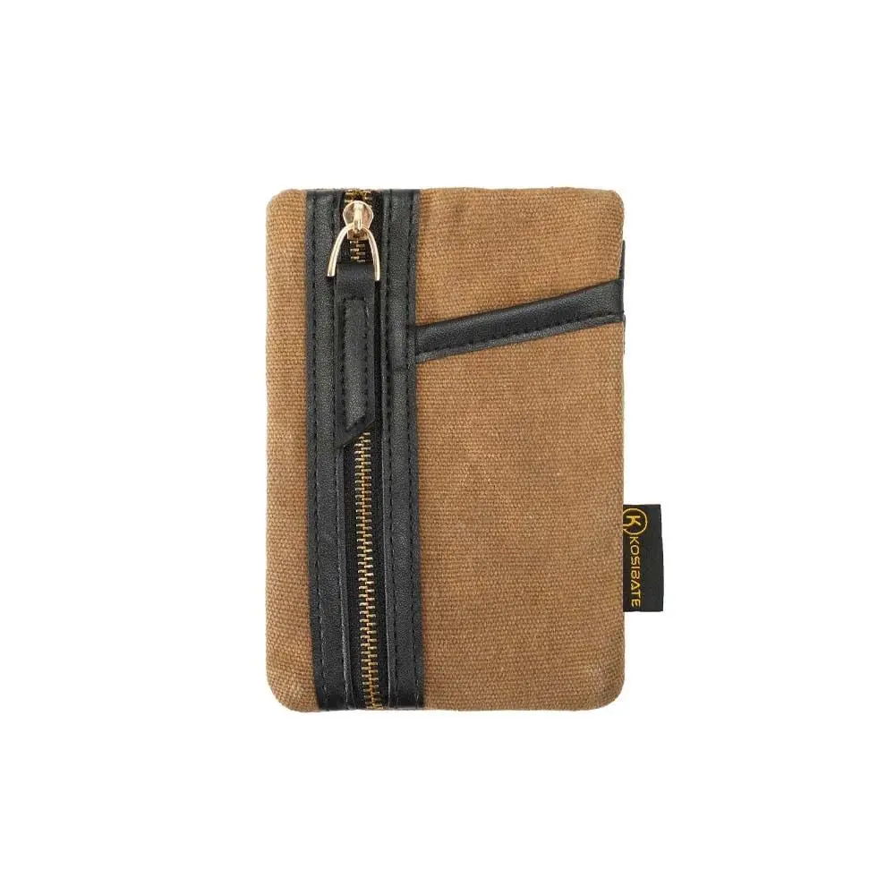 

Waxed Canvas EDC Pocket Pouch Zippered Pocket Coin Purse Mini EDC Organizer Card Holder Compact EDC Tools Storage Bag For Men