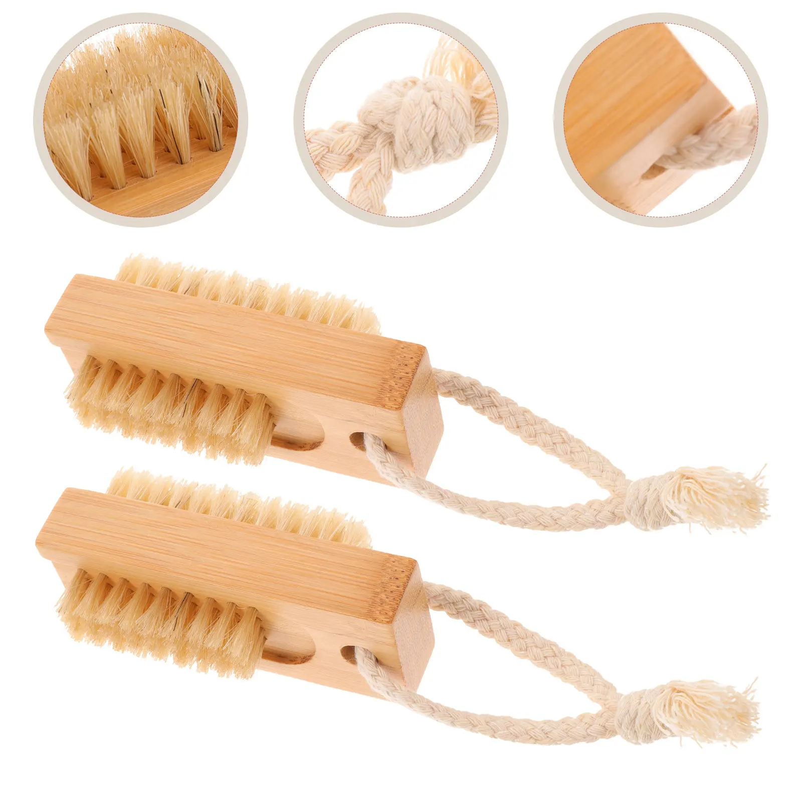 

2 Pcs Nail Brush Cleaner Finger Nails Scrub Scrubbing Cleaning Brushes Dusting for Firm Double-Sided Fingernail