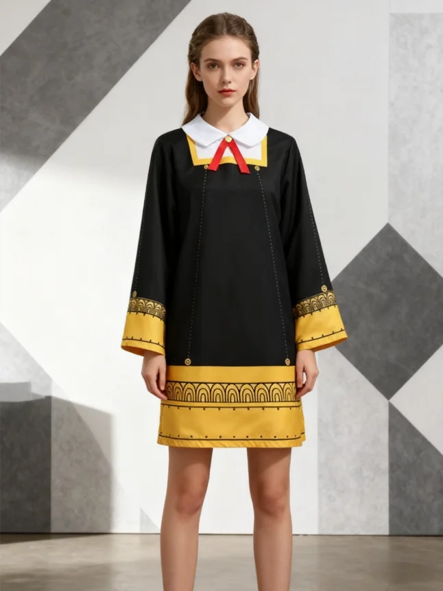 

SPY×FAMILY Cosplay Costume Anya Forger Black Dress School Uniform School Uniform Cosplay Costume Comic Show Halloween Costume