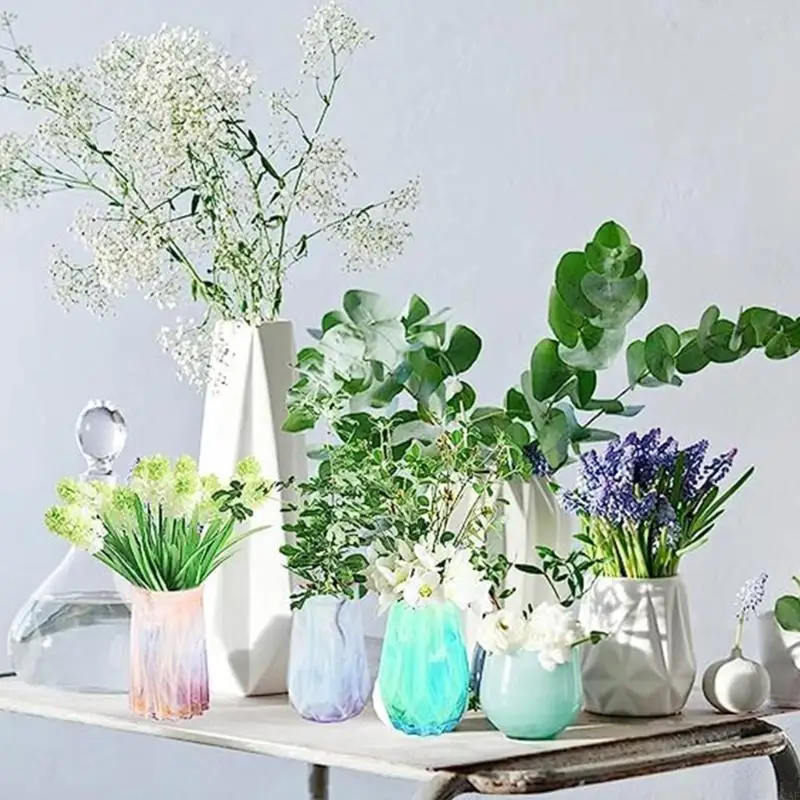 91AF Vase Resin Mould Silicone Flower Pot Molds DIY Handmade Mirror Epoxy Resin Casting Mold Jewelry Making Home Decorations