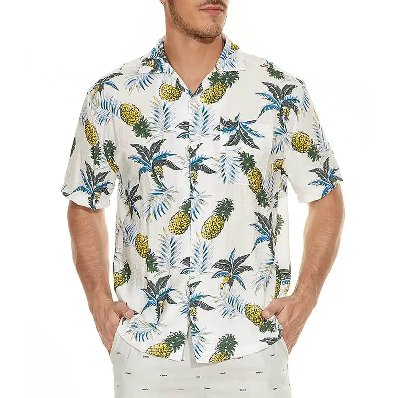 3d Vintage tropische Pflanze Palme drucken y2k Hemden Männer Urlaub Hawaii Strand Shirt Mann im Freien Kurzarm T-Shirts Bluse