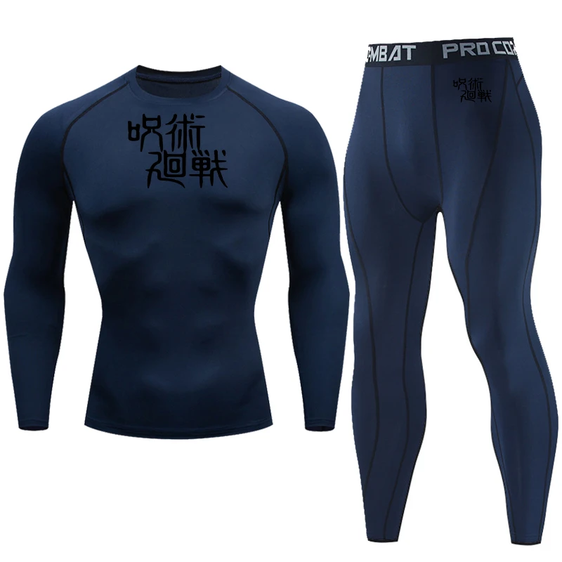 Roupas esportivas de compressão masculinas, conjunto de treinamento de fitness respirável de secagem rápida, roupas esportivas masculinas, jogging e corrida