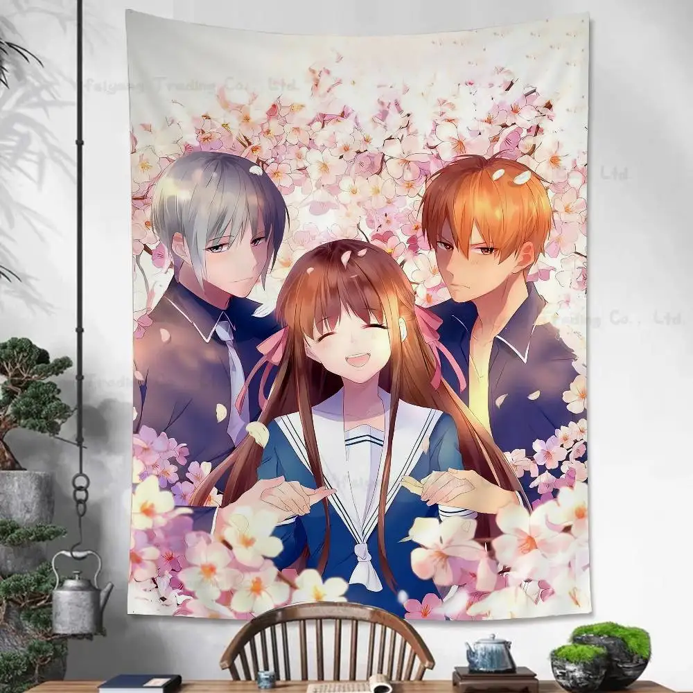 

Большой настенный гобелен с принтом «Аниме Fruits Basket», художественное украшение для комнаты в стиле научной фантастики, декор для дома, декоративное одеяло