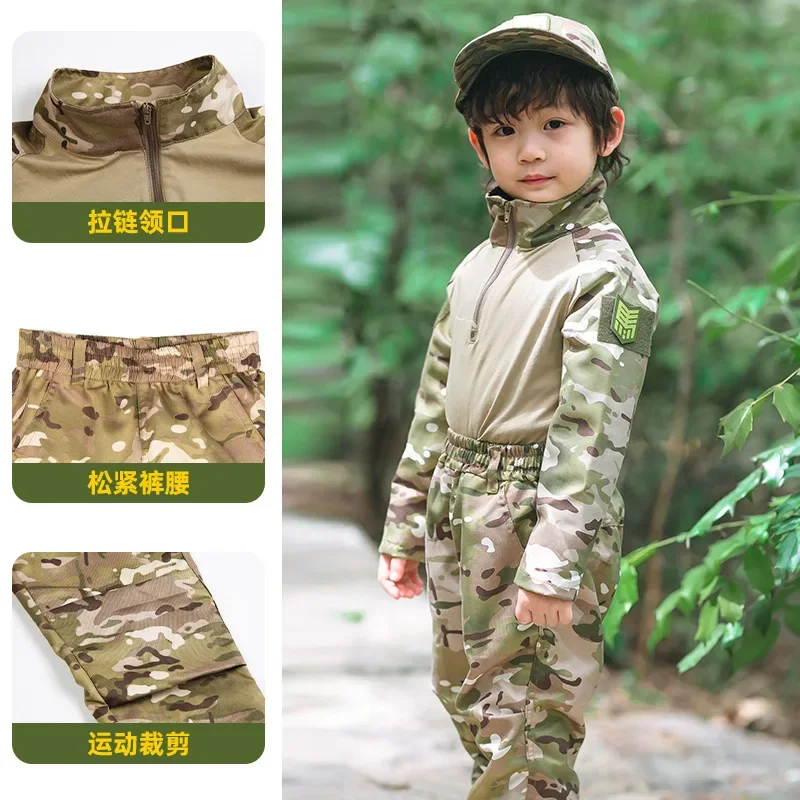 Uniformes militares de camuflaje para niños, camisa de combate táctico, pantalones Multicam, ropa del ejército de las fuerzas especiales, Tops tácticos, ropa de Airsoft