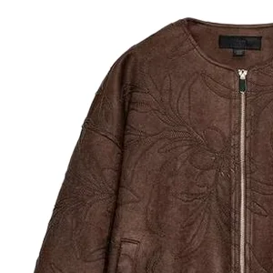 JNLEAOG Faionable Pilots Jaet ملابس خارجية نسائية للخريف جديدة مطرزة بسطح Fce تصميم مناسب تمامًا #3