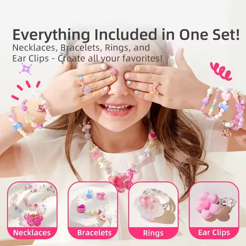 ميدير سحر سوار صنع عدة صندوق مجوهرات إبداعية الأطفال اليدوية التعليمية مطرز لعبة مجموعة الخرز لعبة للفتيات 8Y +