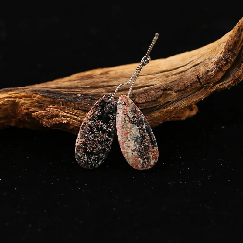 B&F Snow Flake Obsidian Earring Beads for Jewelry Making, Handmade Natural stones beads, Stones for jewelry Making Supplies