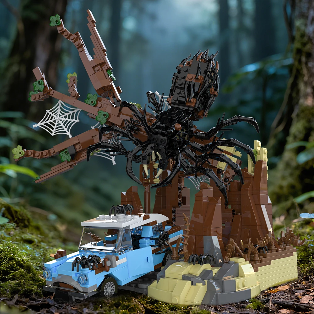 

New 66158 1412pcs MOC Scenario Eight-eyed Giant Spider Lair Escape Building Blocks Bricks Model Toys for Boys Birthday Gift Set