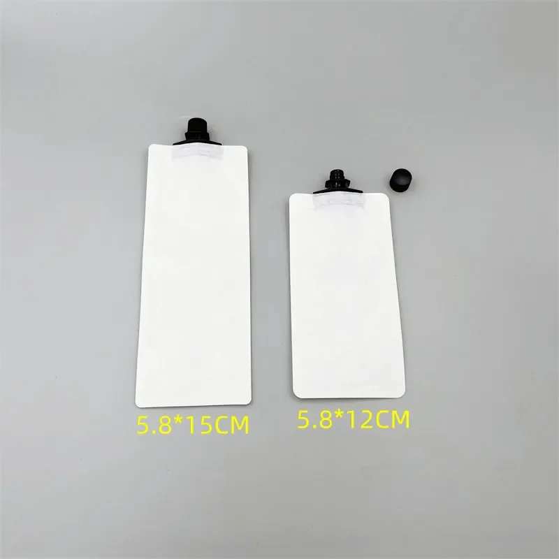 100pcs Small Sample Bags 15ml 30ml White Paper Refillable Spout Bag Make Up Cosmetic Cream Lotion Liquid Packaging Blank